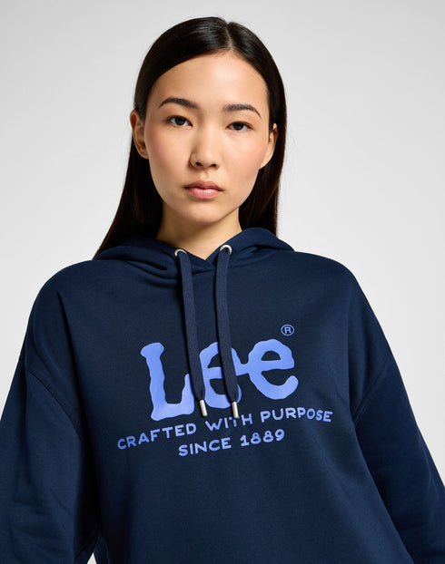 Lee Women's Logo Hoodie in Emperor Navy